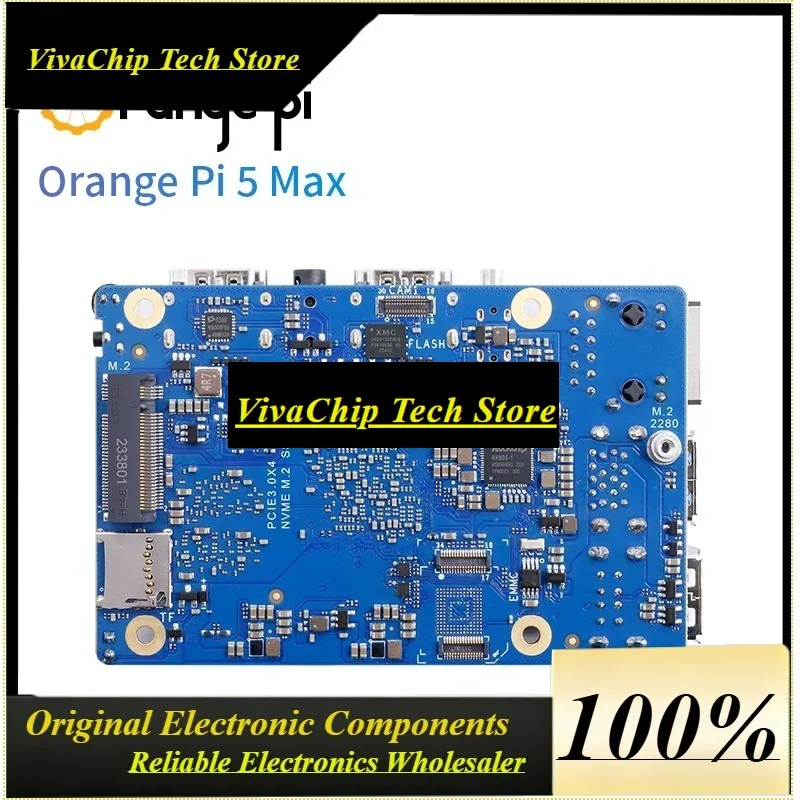 RoRuSOrangePi 5 Max 16GB with 5V5A Power Supply Development Board RK3588 PCIE 2.5G LAN Wi-Fi 6E + BT 5.3 BLE 8K decoding Single