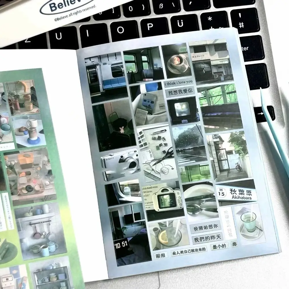 الإبداعية 24 صفحة Y2K ملصقات كتاب لطيف تصميم ريترو ستايل سكرابوكينغ ملصقات للإزالة Kawaii DIY مجلة ملصقات