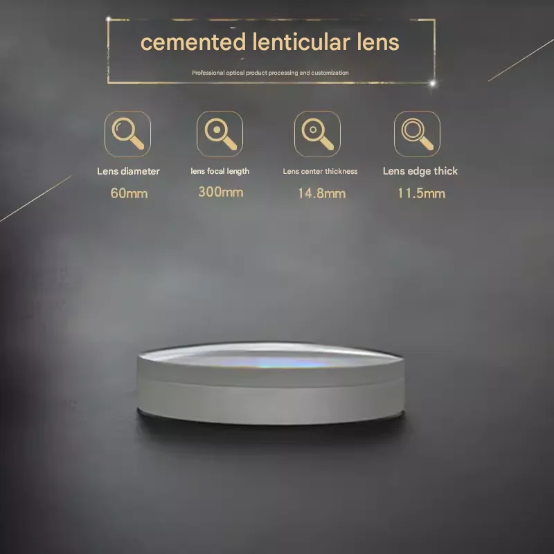 

Cemented biconvex lens Φ60mm f/300mm high-definition lens for birdwatching binoculars