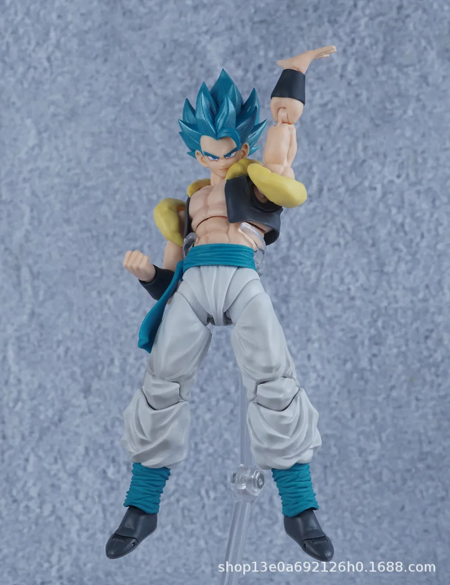 Anime SHFiguarts Gogeta Dragon Ball Z Figure Blue Hair Gogeta Theater Edition Joint Movable Doll Collectible Toys Christmas Gift