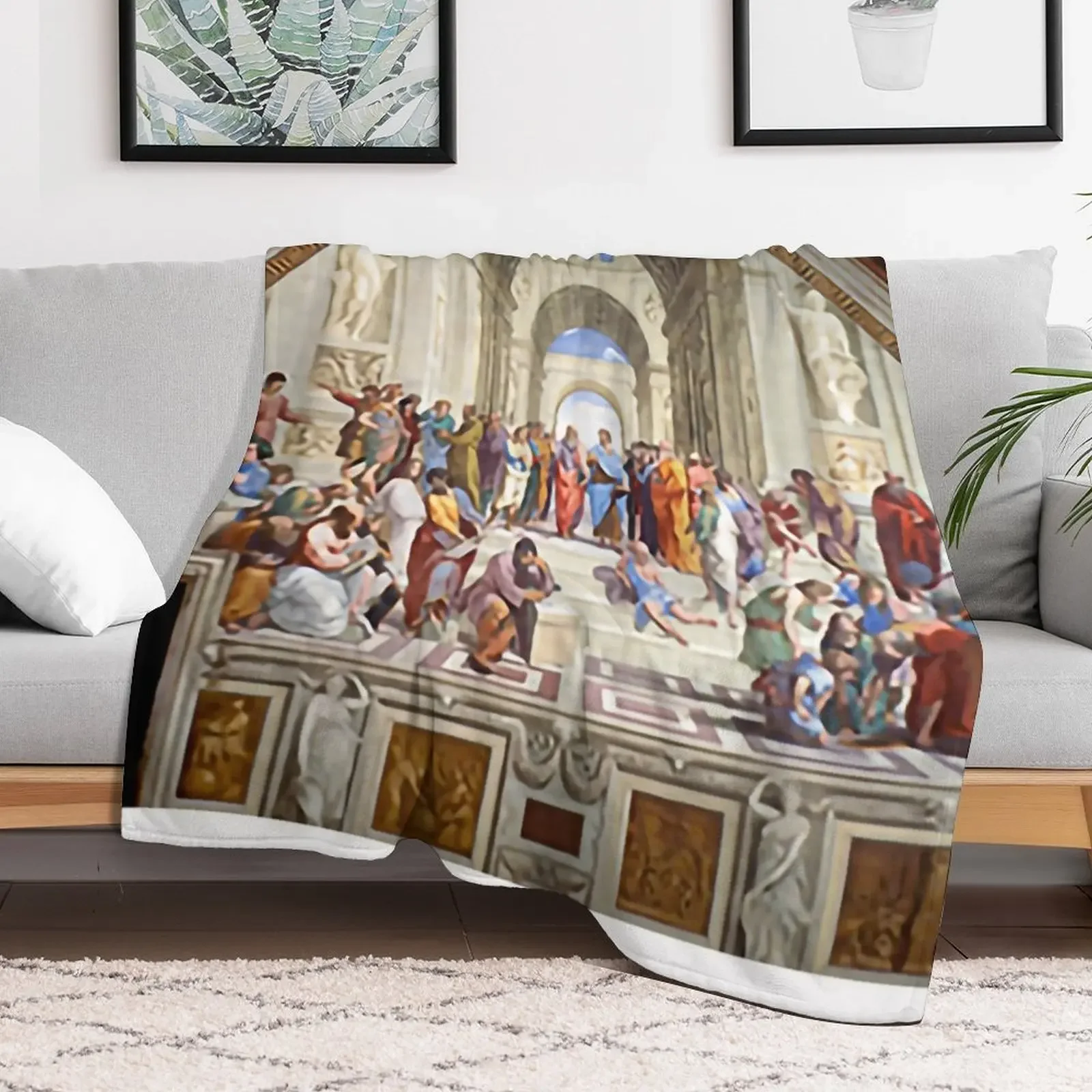 40. Raphael's The School of Athens (1511) famous painting Throw Blanket Breathable Lightweight Blanket for Adults Kids