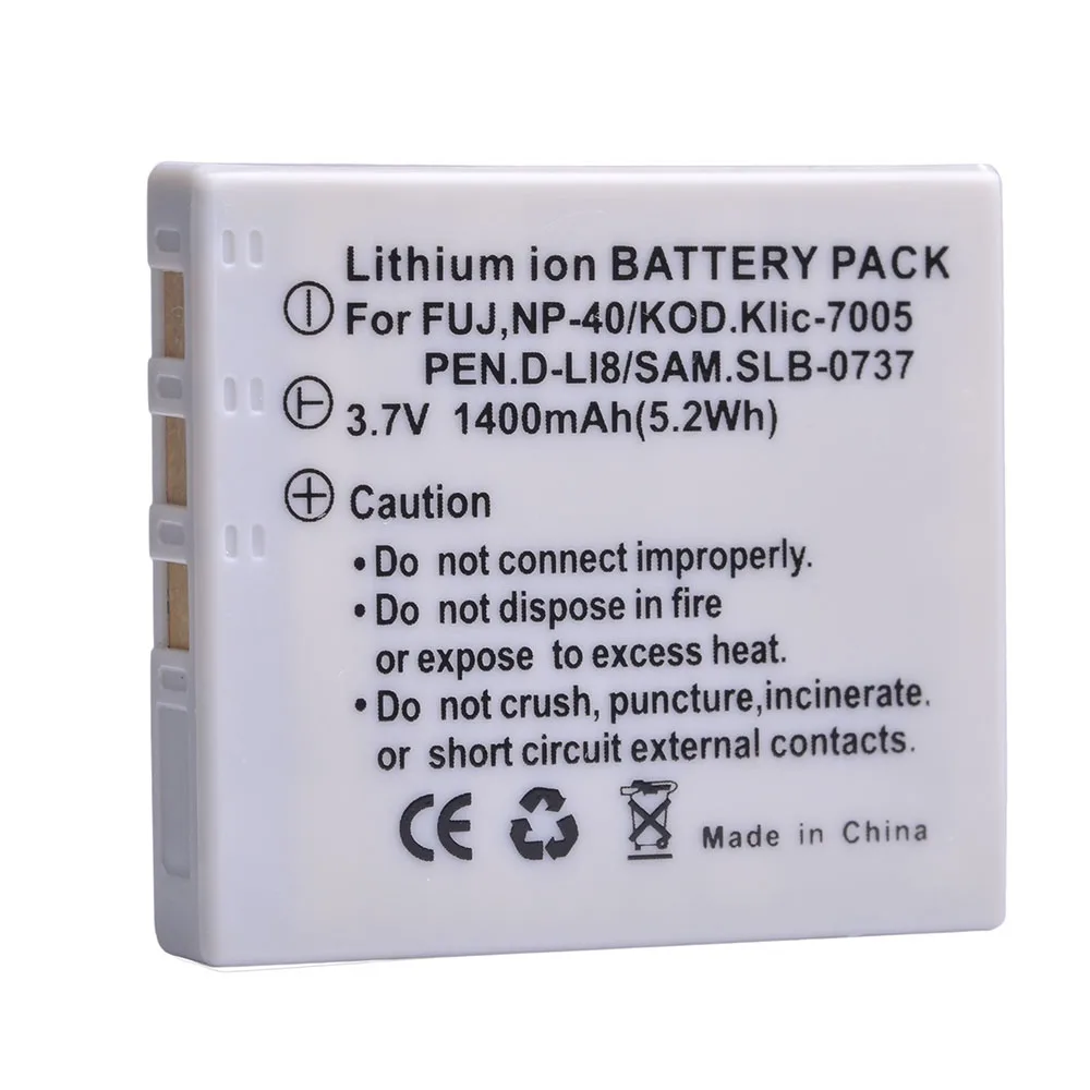 1400mAh NP 40 NP40 NP-40 Camera Battery for  FUJIFILM DLI-102 PENTAX D-LI8 FinePix F480 FinePix F811 FinePix Z1 Zoom BENQ