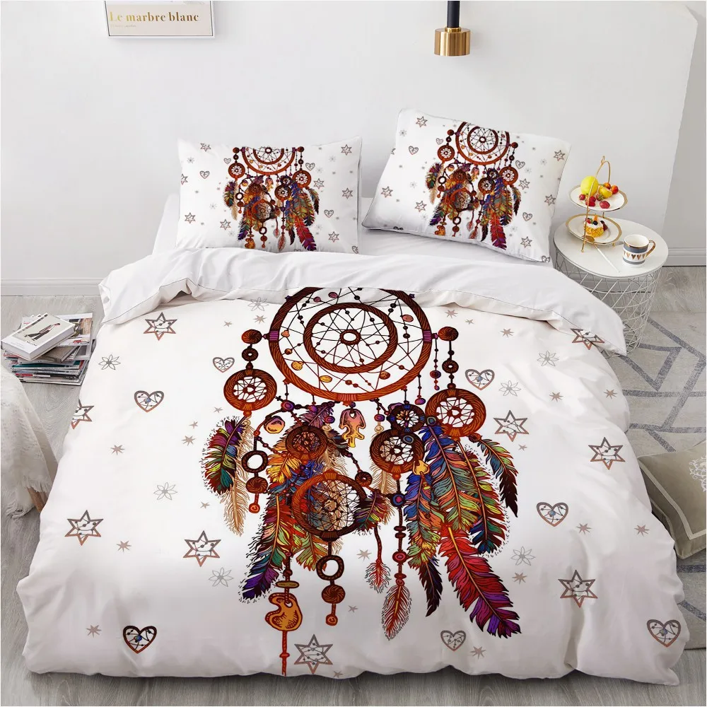 Brief Dreamcatcher 3d Beddengoed Set Fantasie Feathetr Mandala Luxe Dekbedovertrek Sets Dekbed Dekbedovertrek Koningin Koning Enkele Maat