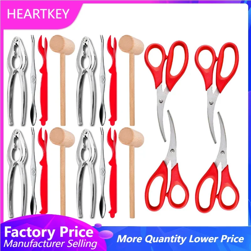 

Seafood Tools Pliers Fork Spoon Scissors Seafood Cracker Crawfish Prawns Lobster Crab Nuts Shellfish Seafood Sheller Knife