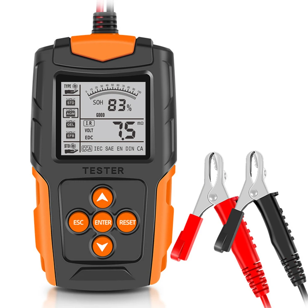 Podofo DM 12V 24V testeur de batterie de voiture pour voiture camion voiture moto analyseur de batterie numérique outil de Test CCA IR SOH mesure