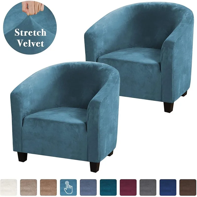 Elastic Sretch Coffee Velvet Tub Sofa Armchair Seat Cover Protector Washable Furniture Stretch Slipcover Home Chair Decoration