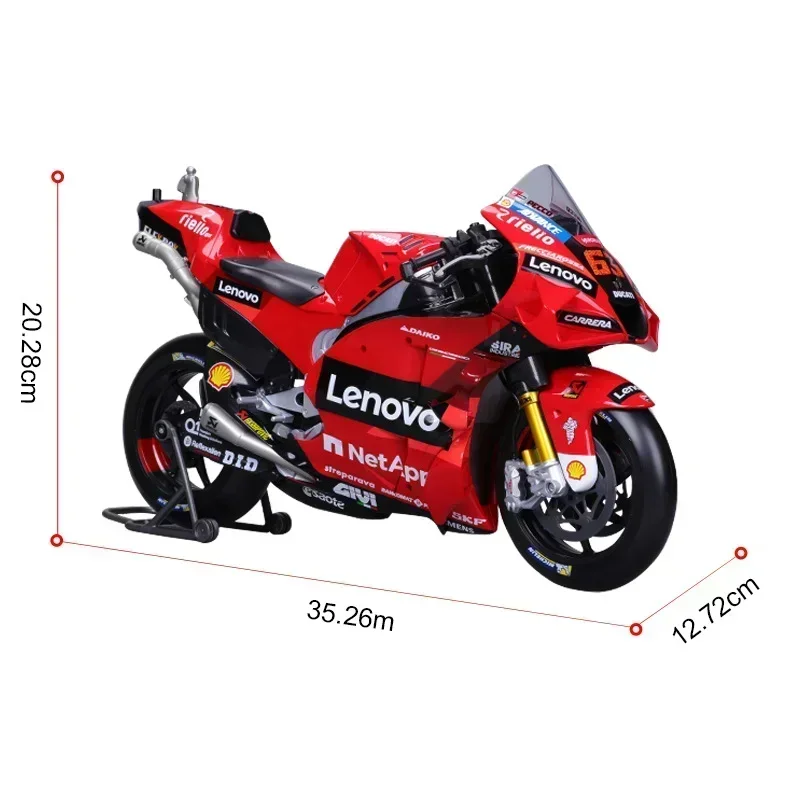 2022 Maisto 1:6 Motorcycle Ducati Lenovo Team #63 Moto Diecast Model Edition Alloy Luxury Vehicle Ducati Motorcycle Toys Gift