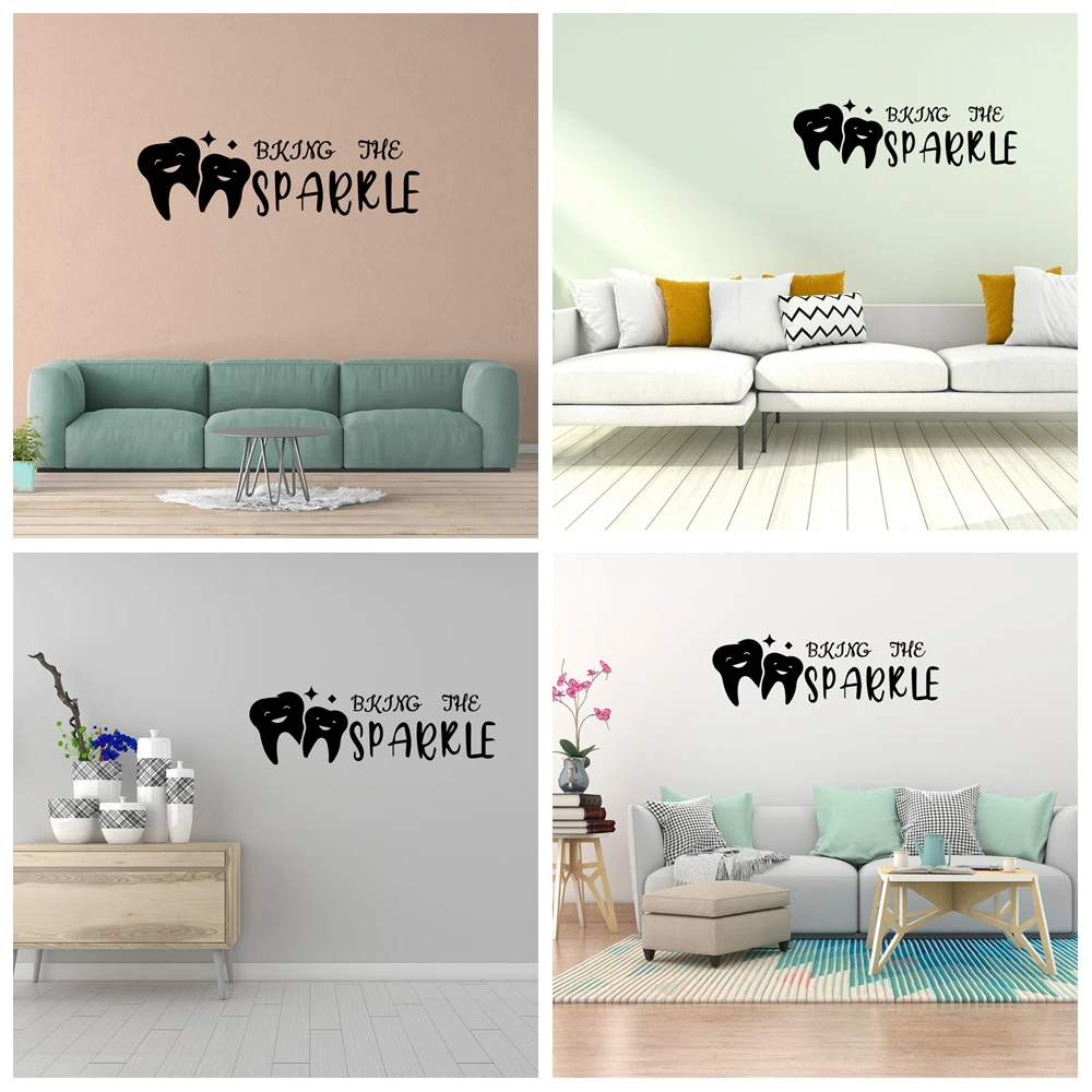1 pc nice Dental health sticker Waterproof wallpaper Wall Stickers Wall Art Decor For Kids Room Living Room Home Decor Mural