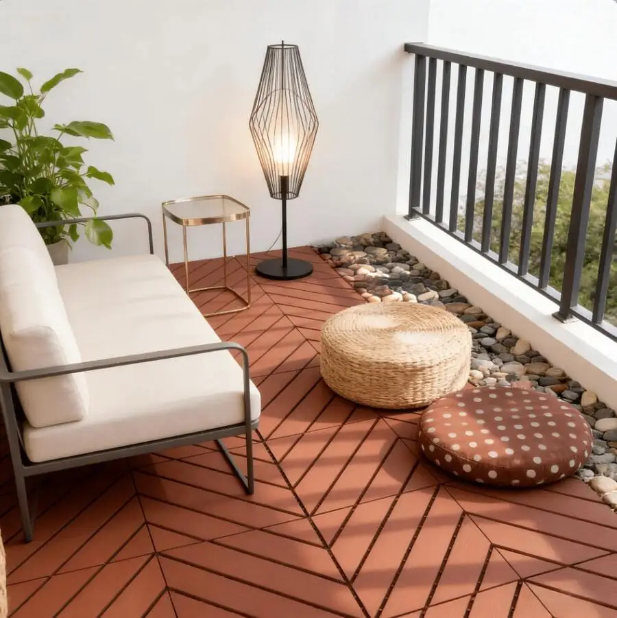 44 Pieces Of 12x12 Inch Interlocking Deck Tiles, Outdoor Terrace Flooring, Waterproof Wood Plastic Composite Deck Tiles, Backyar