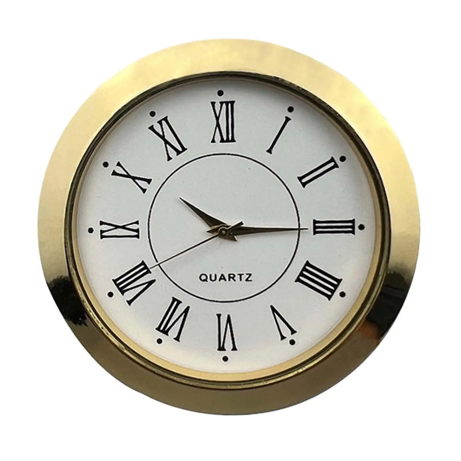 Miniature Clock Insert Gold Clock Mechanisms 2-1/8 inch (55 mm) for School Clock Built in Clocks Self Installation Home Office