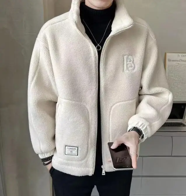 الخريف الشتاء الذكور معطف سترة للرجال بلون فضفاض دافئ موضة الشارع الشهير على غرار رجل سترة ملابس مجزوزة