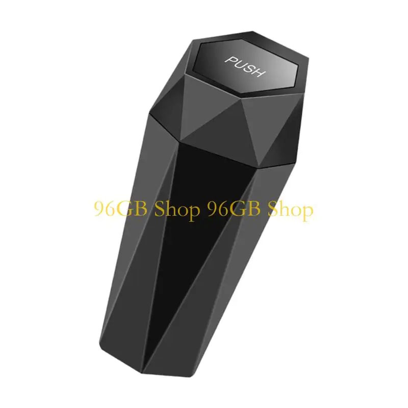 96GB Car Interior Small Trash Can Dustbin Garbage Bin Storage Case Bucket Push Lid