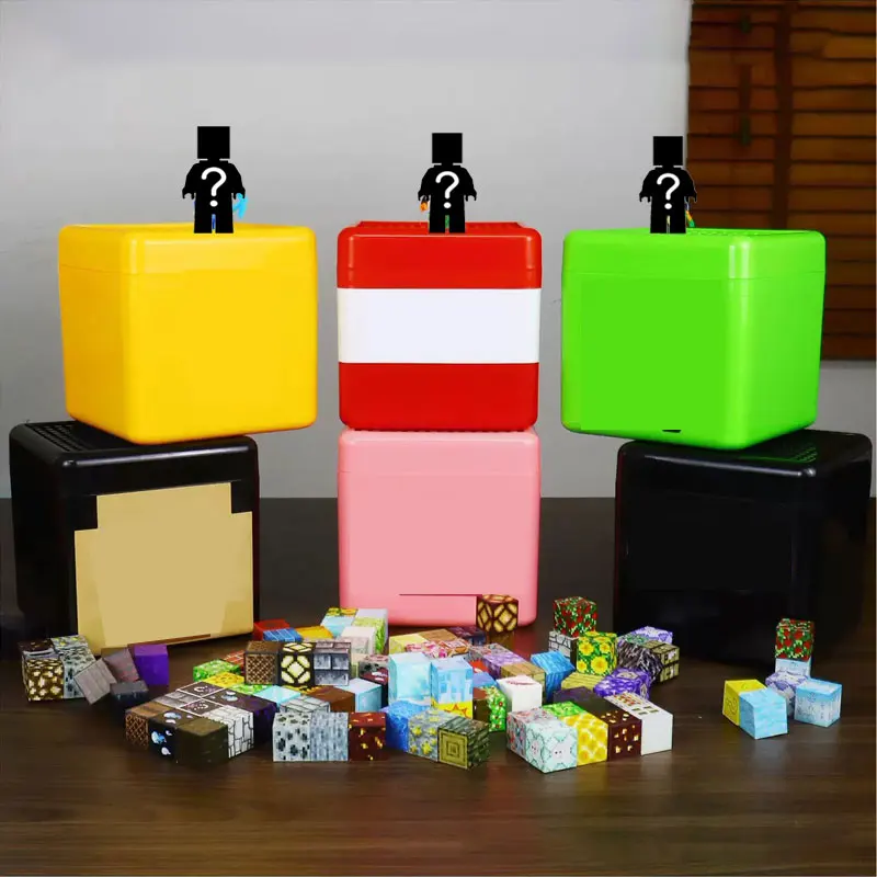 Caja de almacenamiento de bloques de construcción magnéticos, cubo de almacenamiento de bloques de juguete para aperitivos, contenedor organizador de plástico, juguetes de montaje DIY para regalo de niños