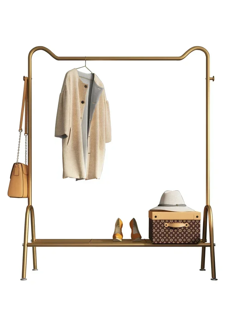 

y Simple Metal Coat Rack Gold Floor Hanger Bedroom Clothes Rack Living Room Furniture Space-saving Stand Holder Hallway Hanger20
