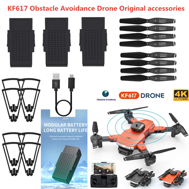 4-side Obstacle Avoidance KF617 Drone Original accessories KF617 Dron Battery 3.7V 1200MAH Battery Propeller USB For KF617 RC To