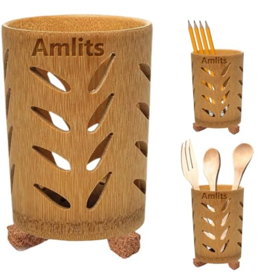 

Bamboo Toothbrush Holder with Draige Quick Drying Single-Piece Design Toothbrush Holders for Bathrooms Wooden Toothbrush Holder