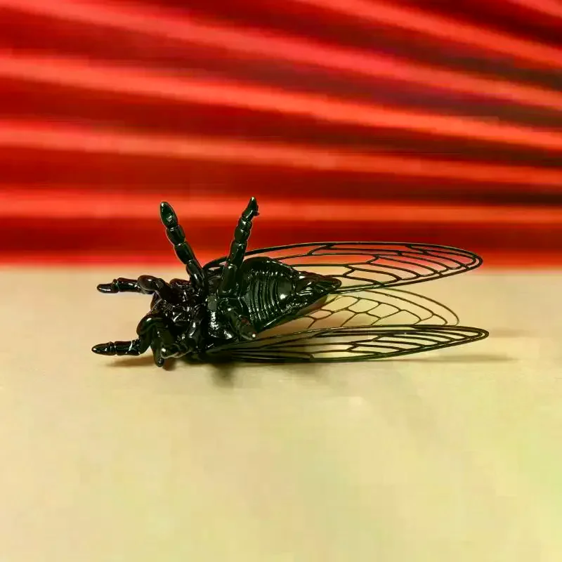 Brass Cicada Hollowed Out Cicada Decoration Chinese Zen Thread Incense Seat Tea Room Handicraft