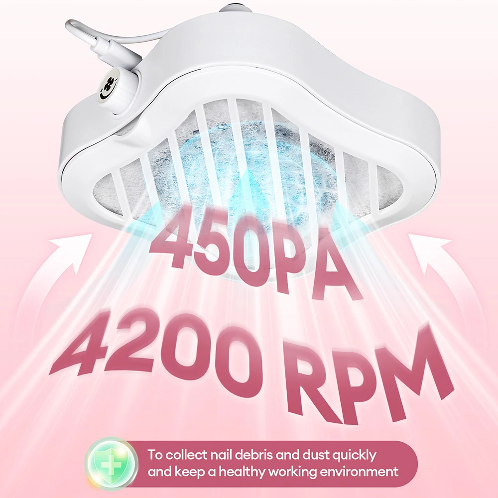 Mini Nail Dust Collector USB Plug-in Vacuum Cleaner Portable Manicure Desk Collector Exhaust Fan with Filter Cotton Home Use