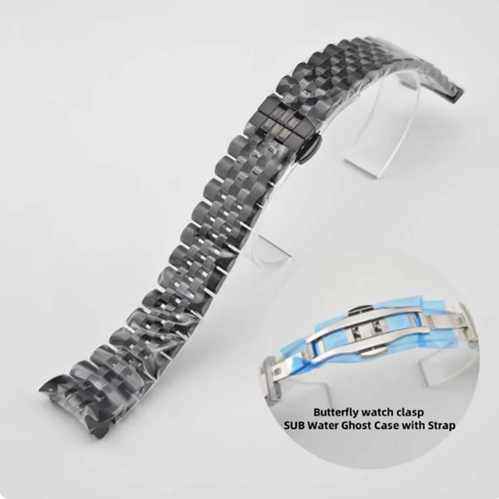 استبدال الفولاذ المقاوم للصدأ حزام فراشة المشبك 20 مللي متر حزام الساعات انفصال ربط سوار ساعة DIY جزء #3