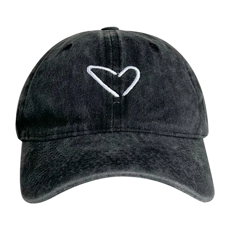 Parent-child Hat Embroidered Baseball Cap Face Small Wash Soft Top men's Boy Girl women's Children Heart Casual Outdoor