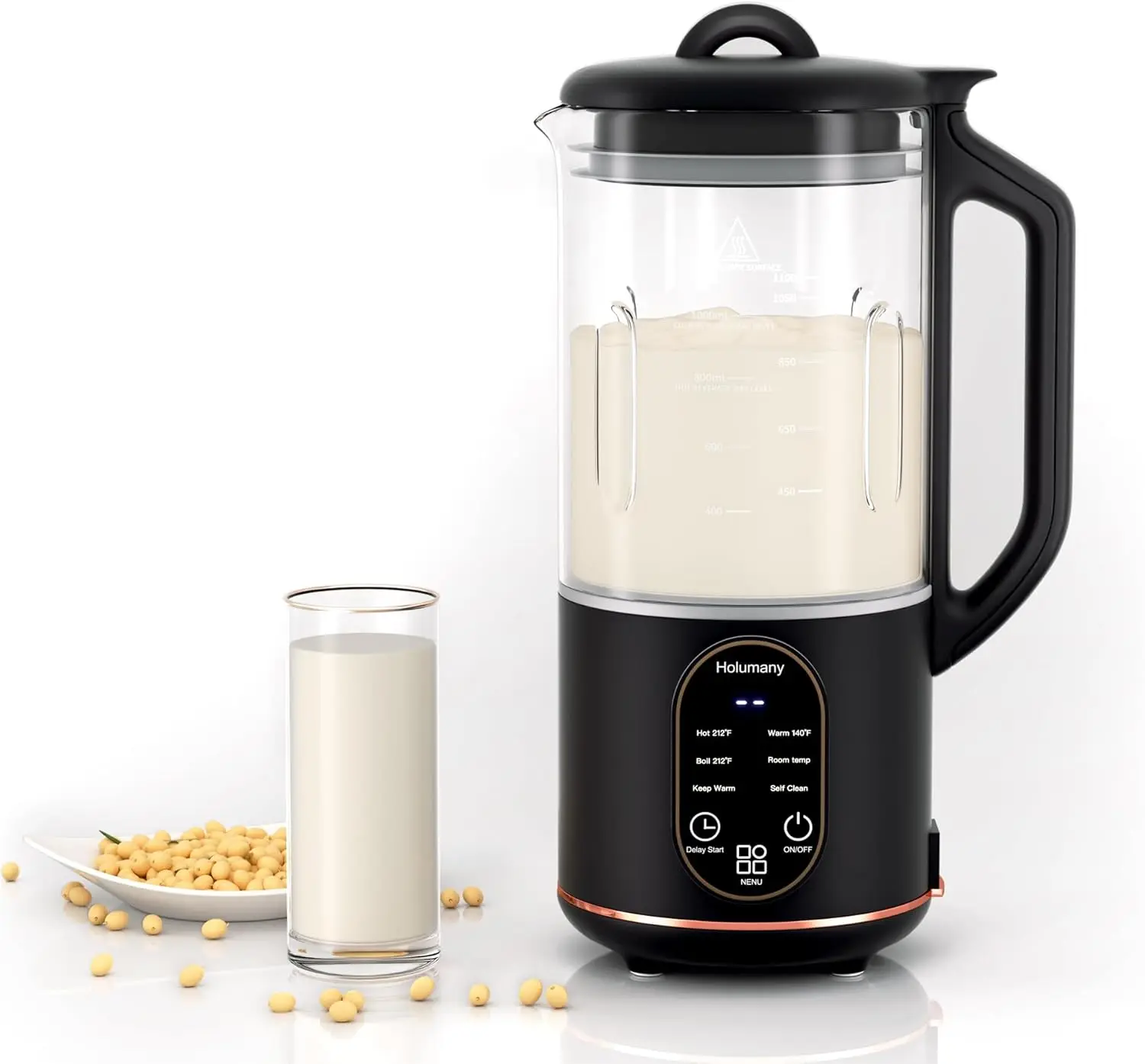 Nut Milk Maker, 35oz Automatic Milk Maker for Homemade Almond, Oat, Soy Milk, Plant-Based Milk and Non-Dairy Beverages, Milk Mak