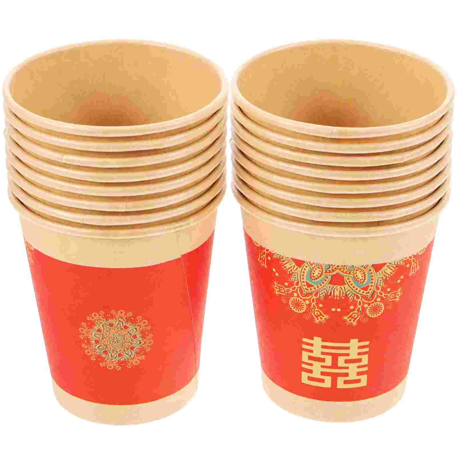 

Cups for Chinese Wedding Happy Paper Food-grade Beverage Juice Banquet Single-use Coffee Mug