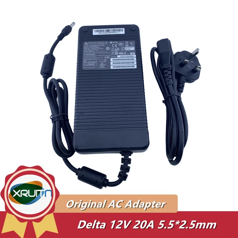 

Genuine Delta 240W 12V 20A EADP-220AB B AC Adapter Charger 341-0222-01 Original Laptop Power Supply 5.5 x 2.5mm