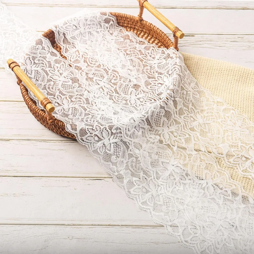 

Эластичная кружевная лента с цветочным принтом шириной 3 дюйма — 10 ярдов для свадьбы, поделок своими руками и бантов для волос