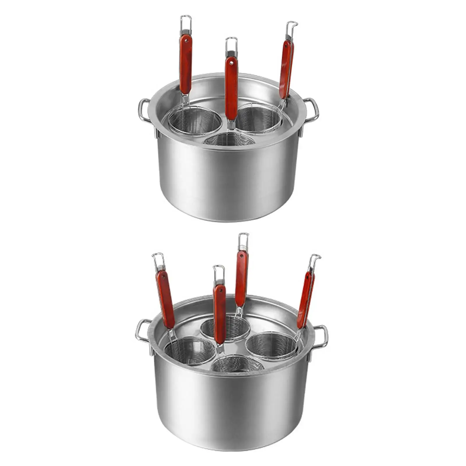 Stainless Steel Spaghetti Strainer Insert Set Home Fried Food Filter Basket Pasta Strainer Colander for Pasta Dumpling Draining
