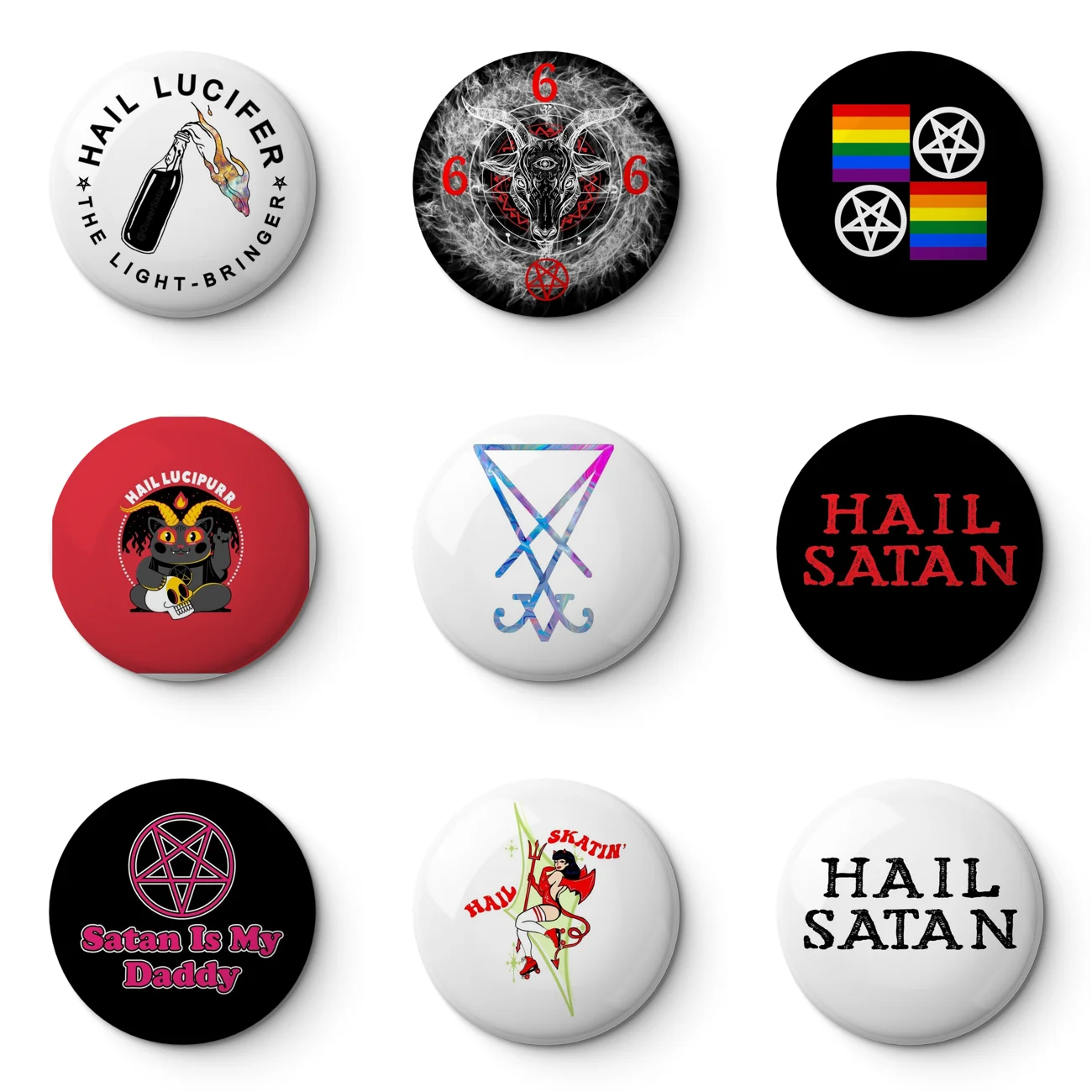 Hail Lucifer Soft Button Pin Customizable Metal Decor Women Jewelry Gift Cute Funny Hat Lover Lapel Pin