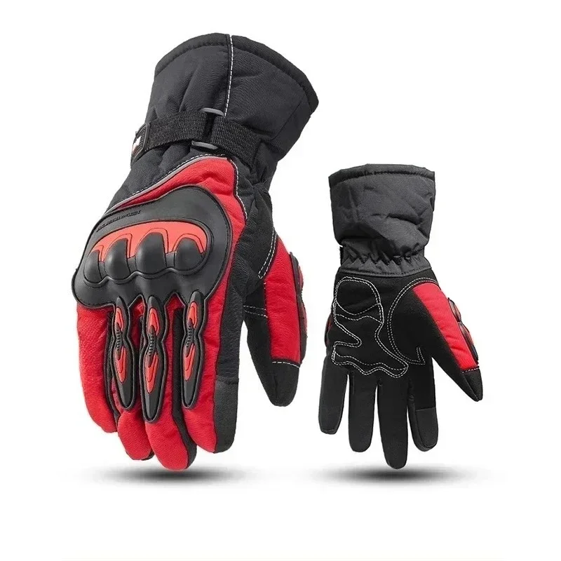 

Зимние мотоциклетные водонепроницаемые теплые перчатки, мужские перчатки для езды с сенсорным экраном, защита от холода, теплые ветрозащитные мотоциклетные перчатки