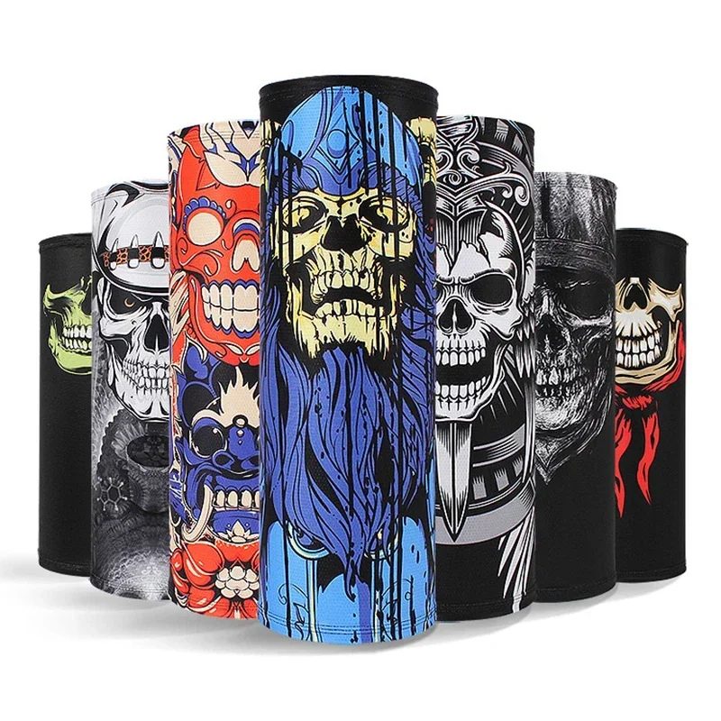 Men's Outdoor Tube Bandana Skull Scarf Motorcycle Bike Face Mask Women Cycling Headgear Elastic Neck Warmer Balaclava Headband