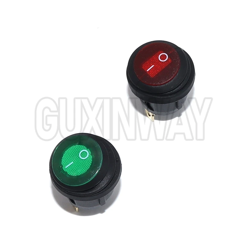 1PCS 3Pin Rocker Switch 6A 10A 250V 125V AC LED On Off Waterproof Vehicle Boat Switch Round Switch SPST