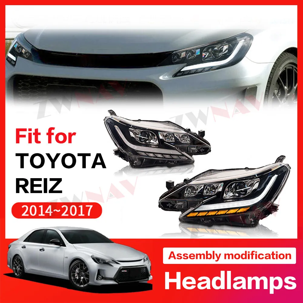 

Car Accessories Dual Beam Lens Front Lamp Assembly For Toyota Reiz 2014 2015 2016 2017 Head Lamp Car Styling LED DRL Headlight