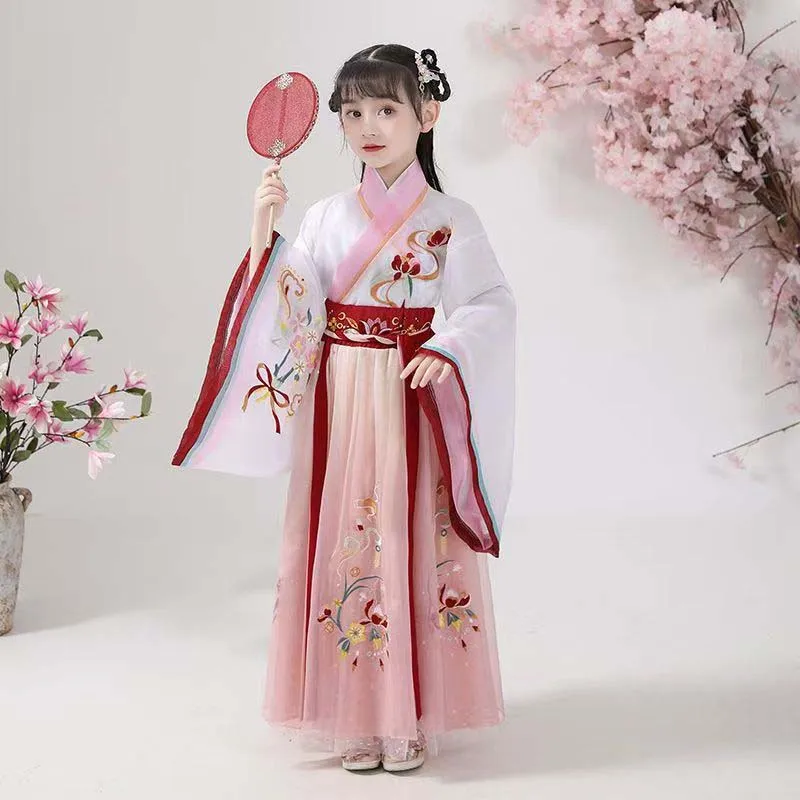 

Новое повседневное китайское платье Hanfu для девочек в стиле ретро