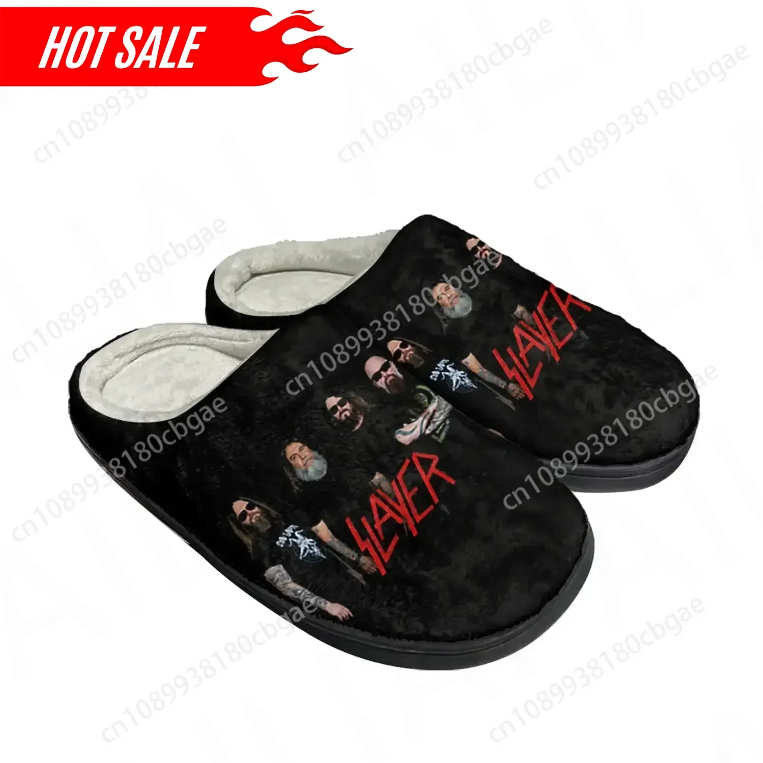 

Slayer Heavy Metal Rock Band Home Cotton Custom Slippers Mens Womens Sandals Plush Bedroom Casual Keep Warm Shoe Thermal Slipper