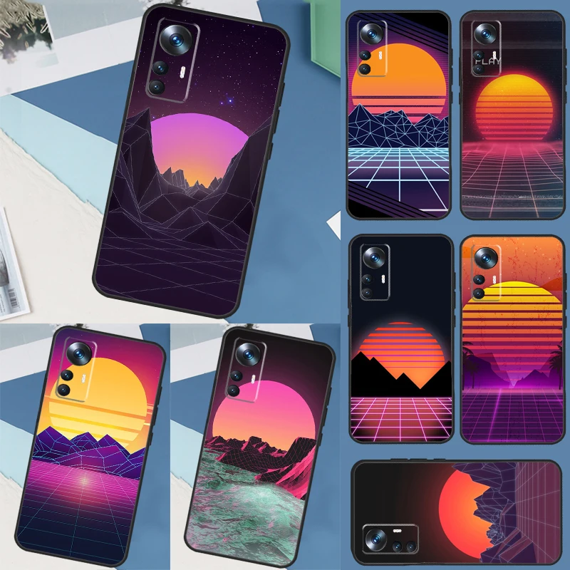 80S Vaporwave Retro Synthwave Sunset For Xiaomi 13 11T 12T Pro 12 Lite 12X Phone Case For POCO X3 X4 X5 F5 Pro F4 GT F3 M5s C40