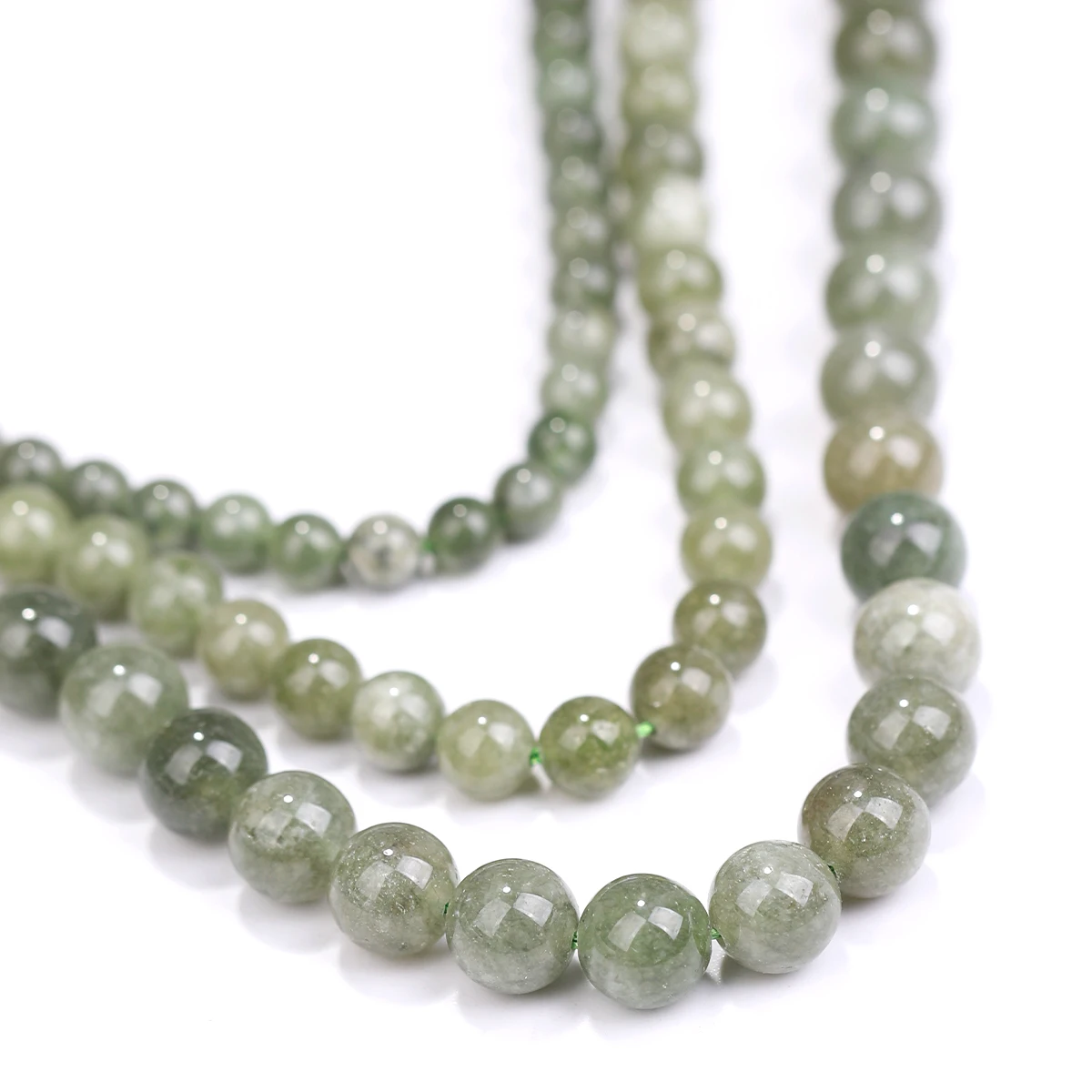 Natürliche Stein Perlen 6/8/10mm Olive Jade Quarz Perlen Für Schmuck Machen DIY Armband Halskette Ohrring großhandel – Detail 3
