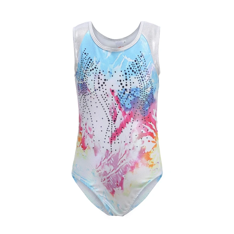 Gradient Color Ballet Leotard for Girls Sleeveless Dance Wear  Gymnastics Leotard Dress for Girl Ballerina