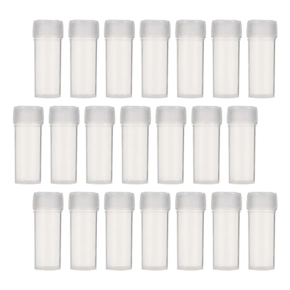 

120Pcs Plastic Vials 5Ml Leak Proof Clear Storage Containers for Pills Jewelry Granular Objects Sample Keeping Travel Dispensing