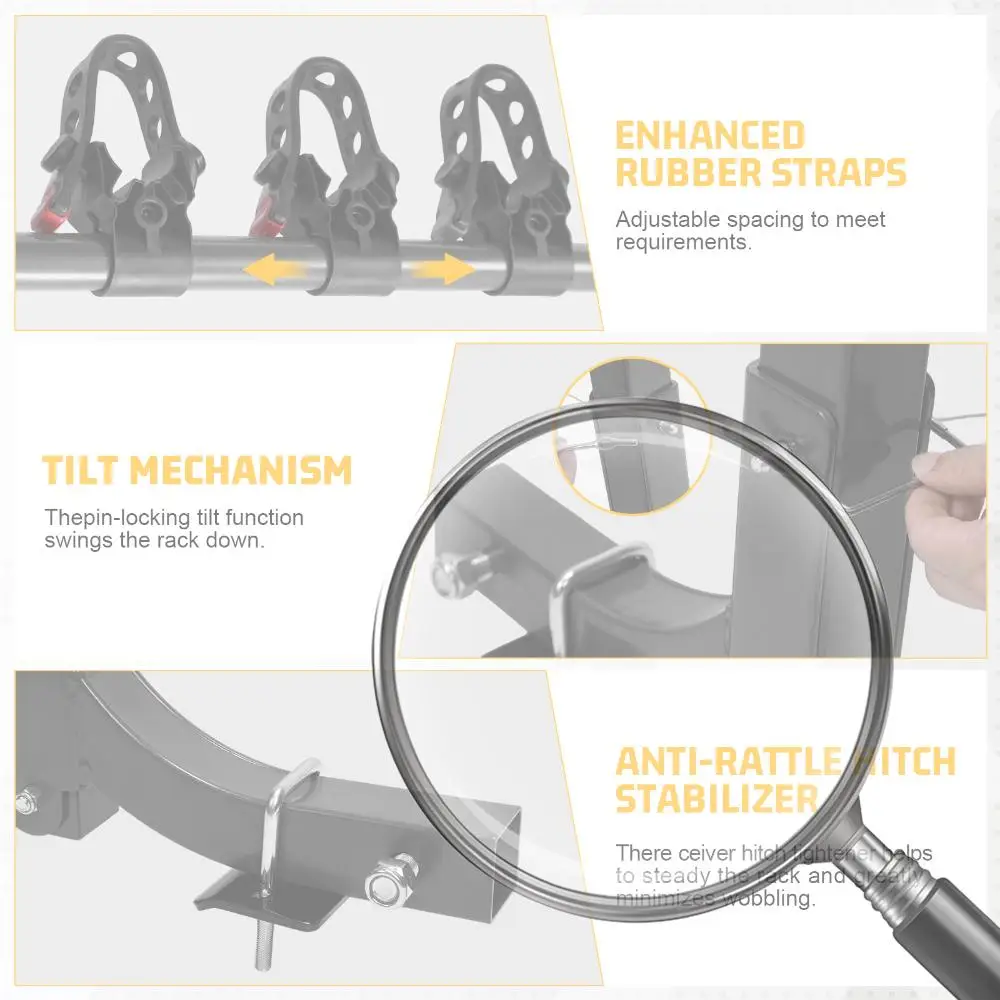 

Hitch Mount Bicycle Rack Carrier Foldable Bike Carrier Rack 4-Bike Rack for Cars Trucks SUVs Minivans