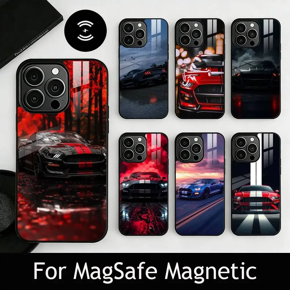 

Cool P-Pony C-Car Phone Case For iPhone17,16,15,14,13,12,11 Plus,Pro Magnetic For Magsafe Wireless Charging
