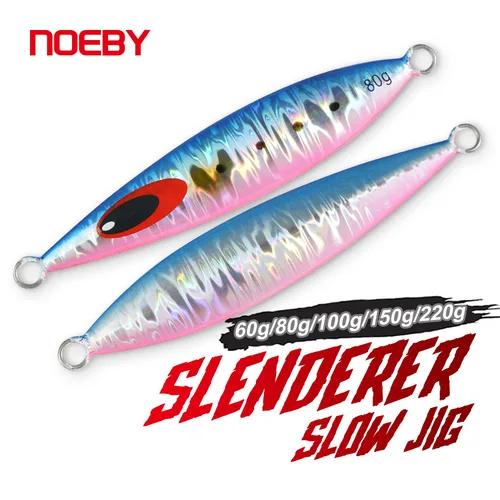 Noeby-señuelo de pesca de Jigging lento, plantilla de Metal, cebo duro Artificial para mar profundo, 60g, 80g, 100g, 150g, 220g
