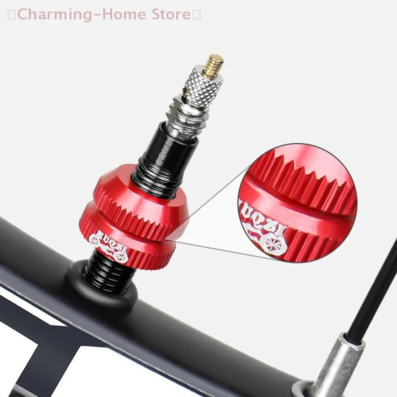 【M】1Pair Tire Valve Nut Road Bike Tubeless Rim Ultralight Aluminium Alloy Presta Valve Protection Screw Valve Fixed Washer