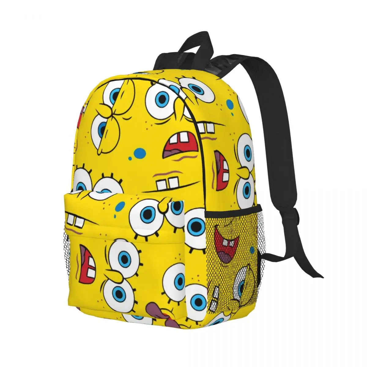 Mochila ligera con estampado de Bob Esponja, bolso escolar con patrón de moda, 15 pulgadas, novedad