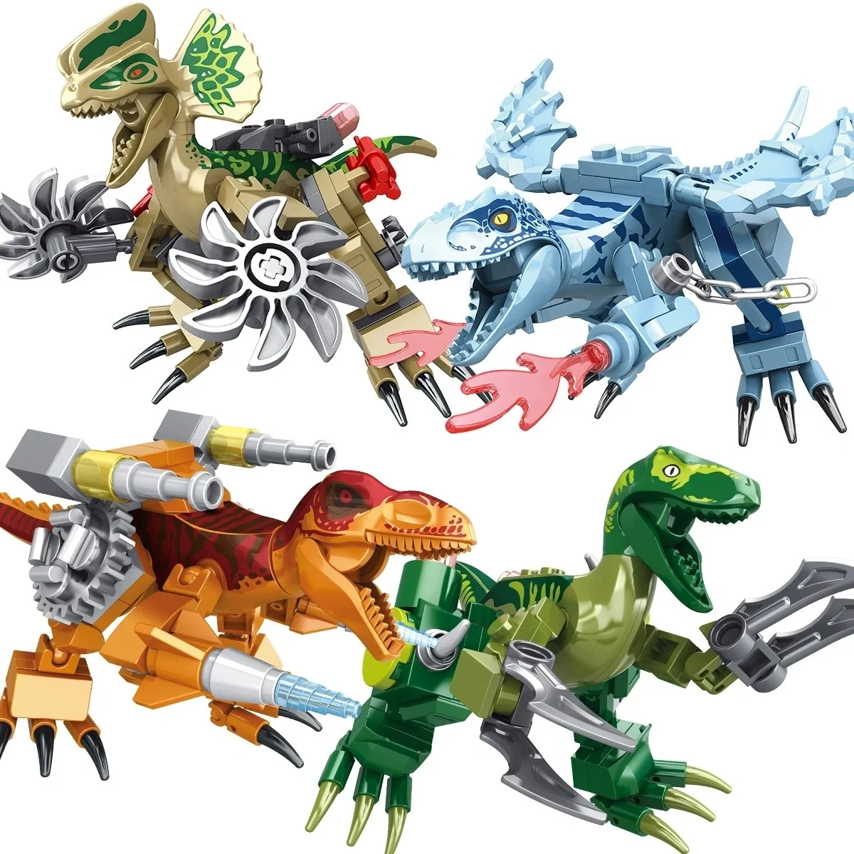 

2025 Jurassic War Mecha Tyrannosaurus Model Building Blocks City Dinosaur Robot Park Brick Figures Toys Children Boys Gift