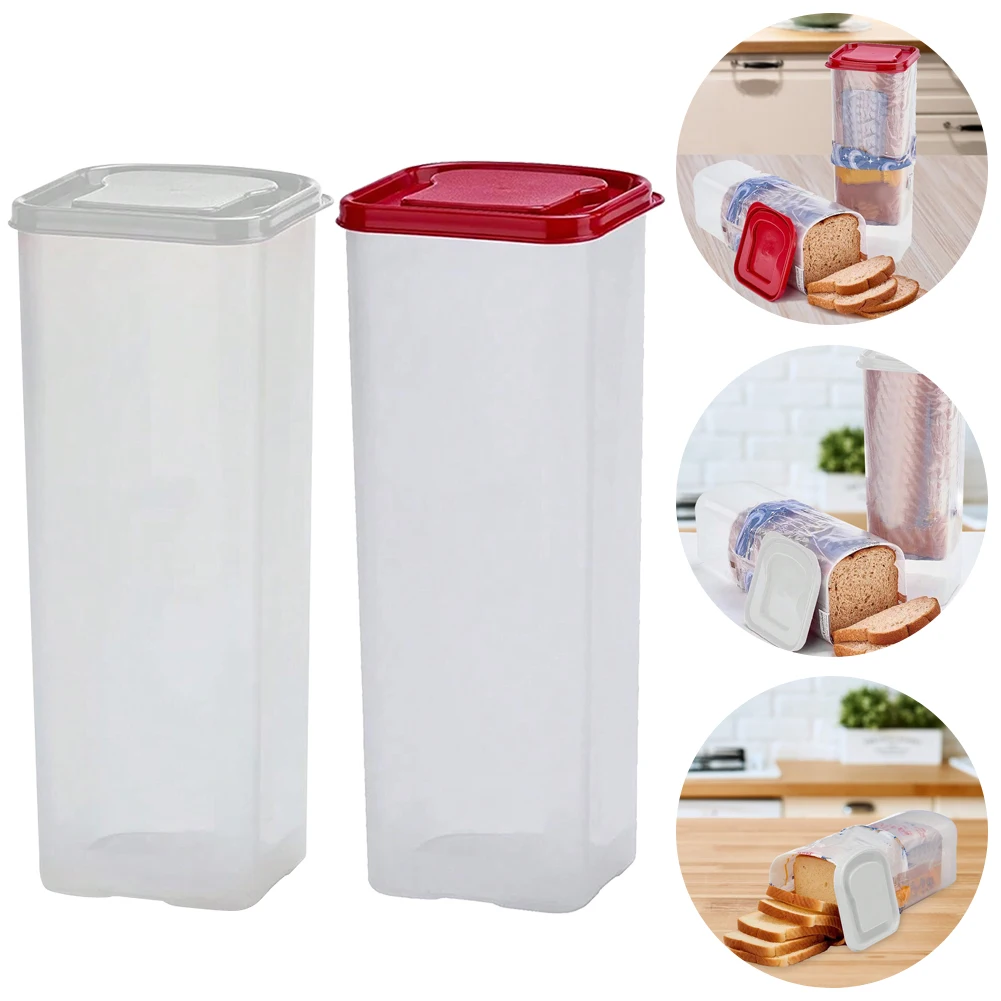 Soporte de plástico para sándwich y pan con tapa hermética, dispensador de pan, contenedor de almacenamiento de pan fresco para encimera de cocina