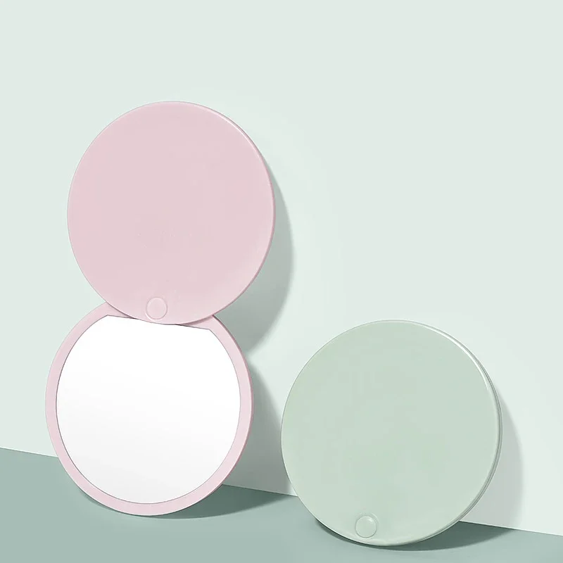 

Mini Makeup Mirror Portable Folding Make-Up Mirrors Creative Mini Mirrors Sliding Cover Handheld Pocket Mirror Makeup Mirror
