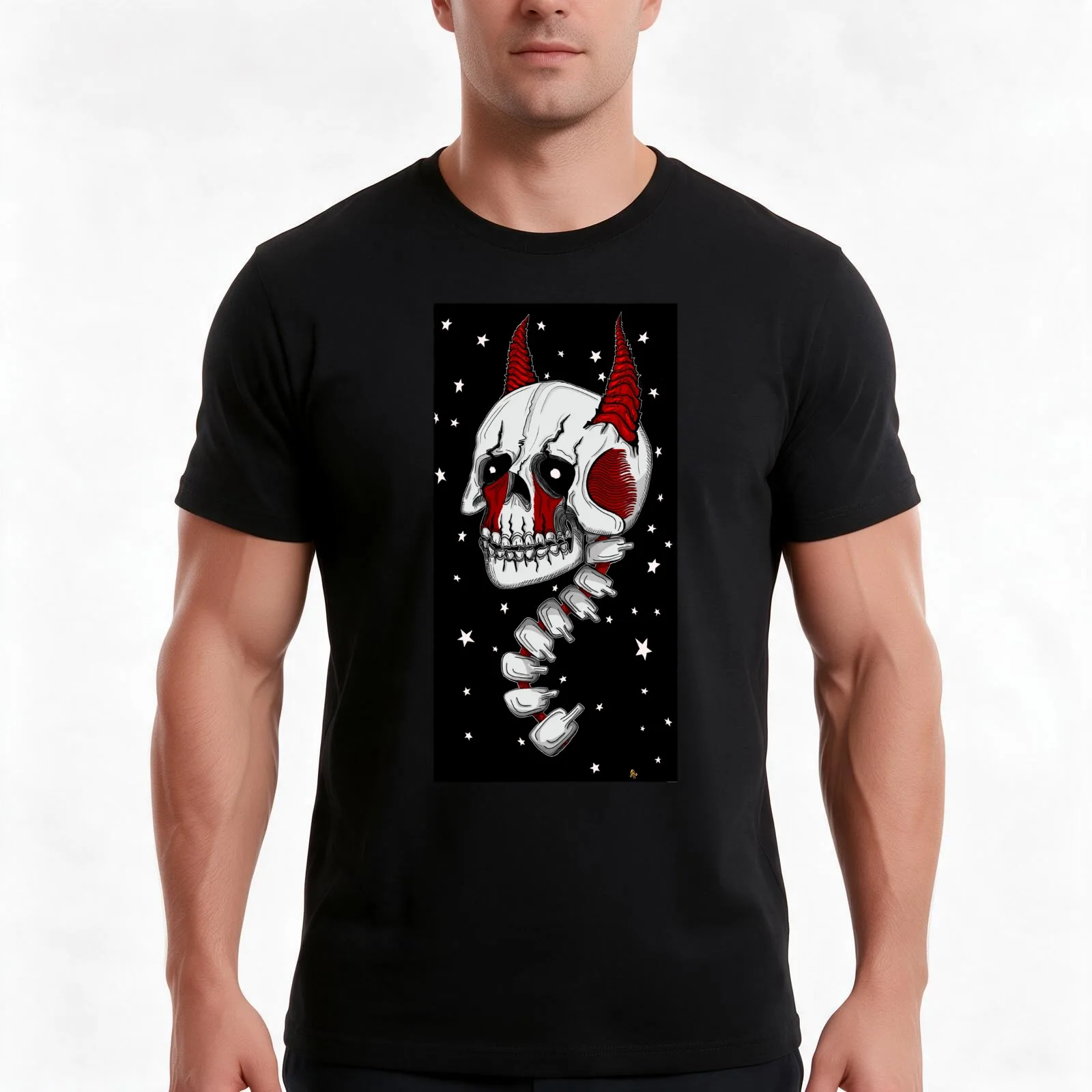 Cosmic skully T-Shirt Summer Casual Cotton Tee Oversized Streetwear Tops Vintage Graphic Print Loose Fit Short Sleeve