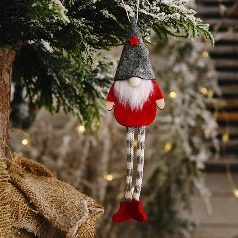 9 حزمة عيد الميلاد مجهولي الهوية طويلة الساق جنوم سانتا شجرة عيد الميلاد معلقة قطرة زخرفة زينة للمنزل قلادة الهدايا-B09B